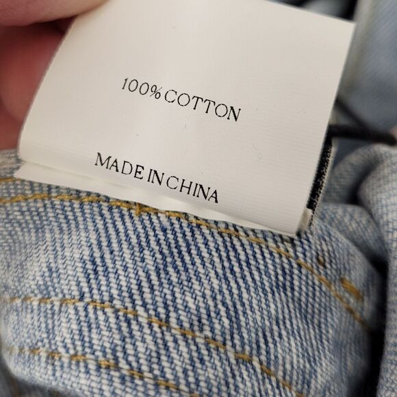 NEW Cider cropped light wash wide leg overalls jeans M - Picture 6 of 10